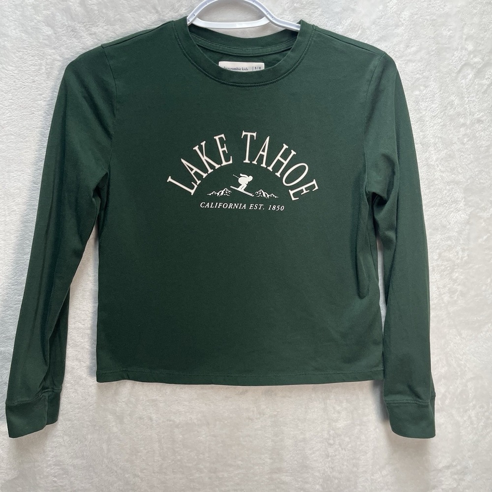 Abercrombie Kids Long Sleeve Shirt Girls 9/10 Lake Tahoe Graphic